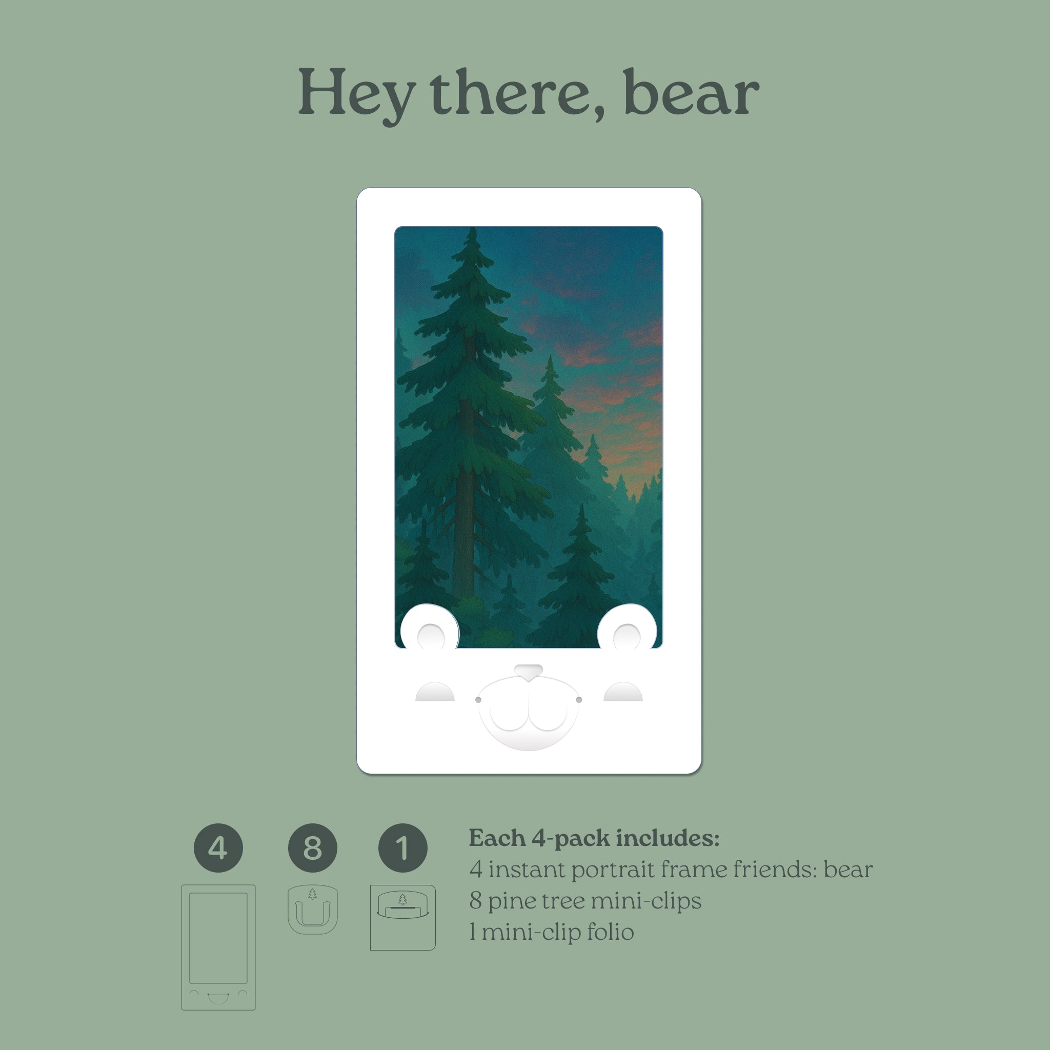 Instant Friends Bear Portrait Frame 4-pack