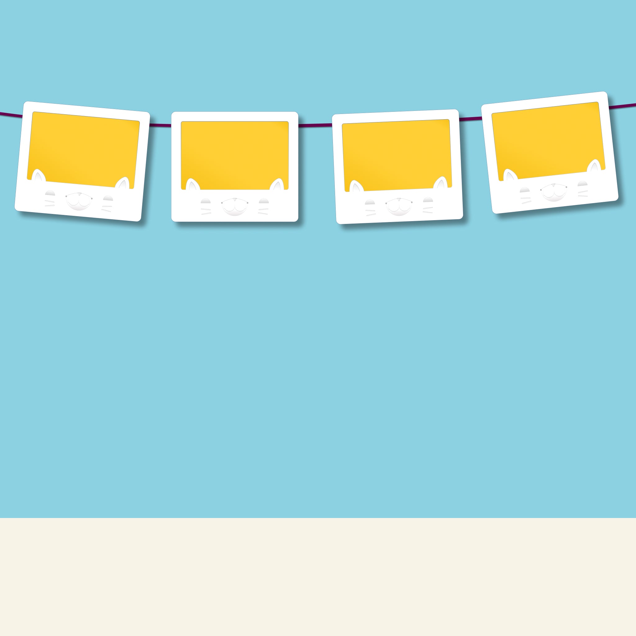 Instant Friends Cat Landscape Frame 4-pack