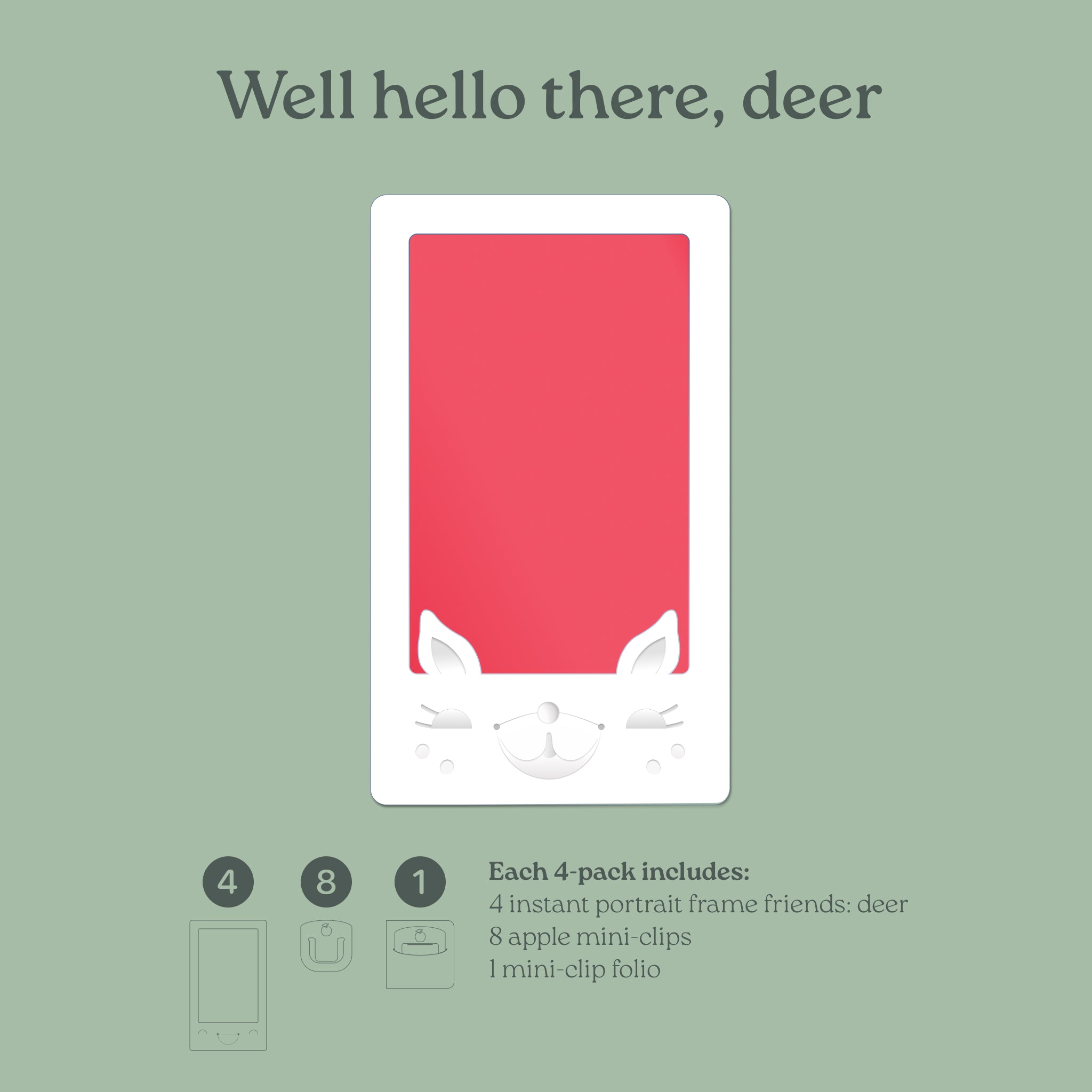 Instant Friends Deer Portrait Frame 4-pack