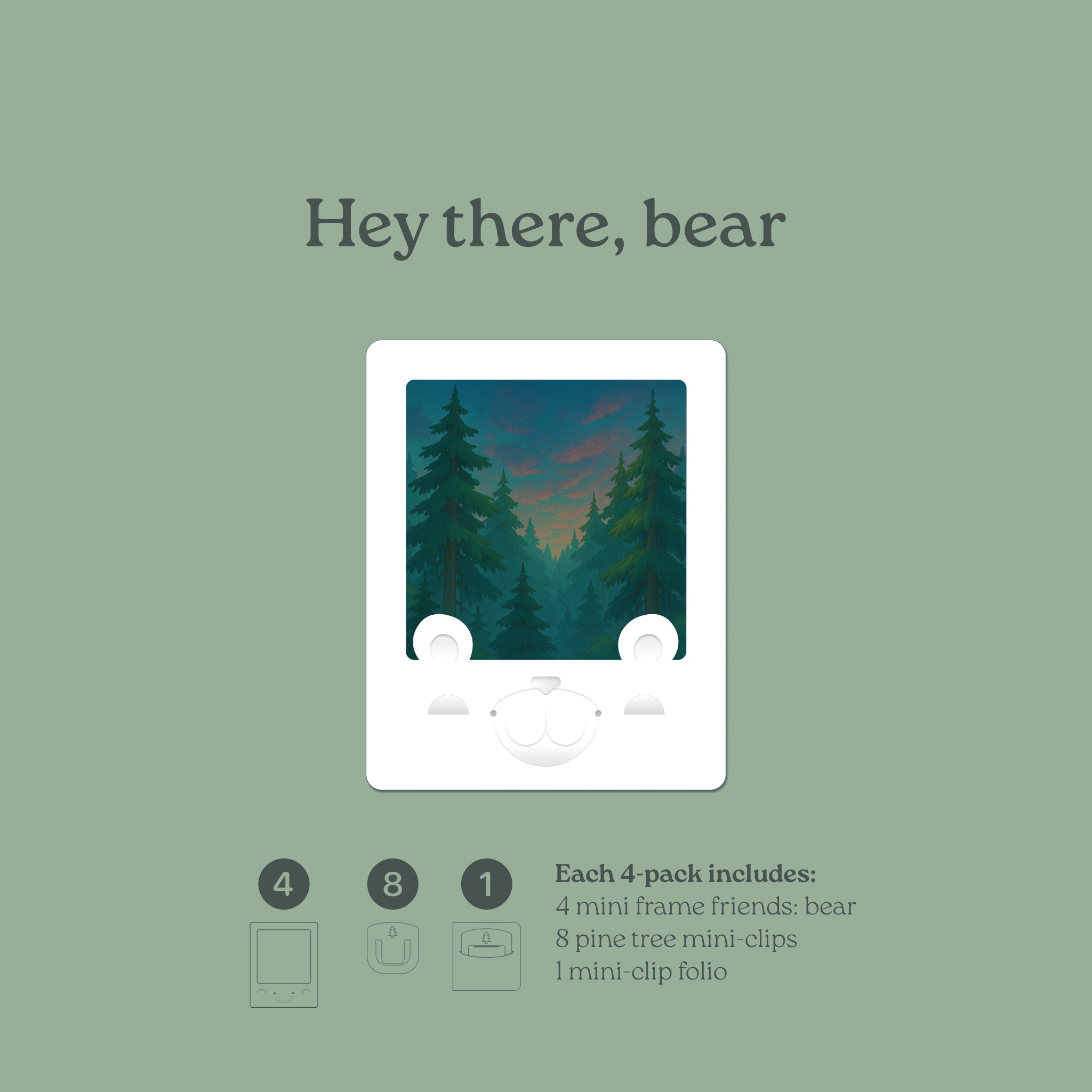 Mini Friends Bear Frame 4-pack