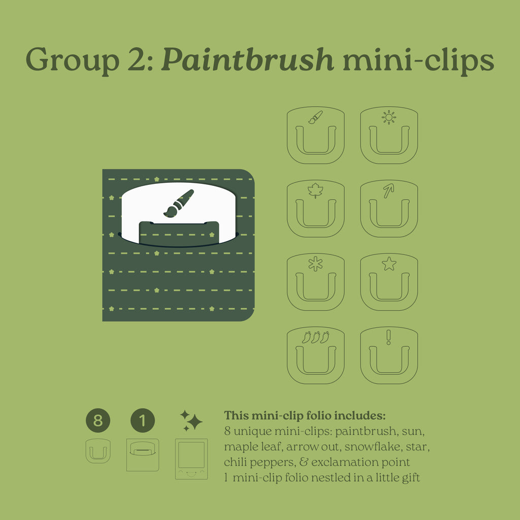 Mini Clip Series 1 Folio - Group 2 "Paintbrush" 8-clip pack